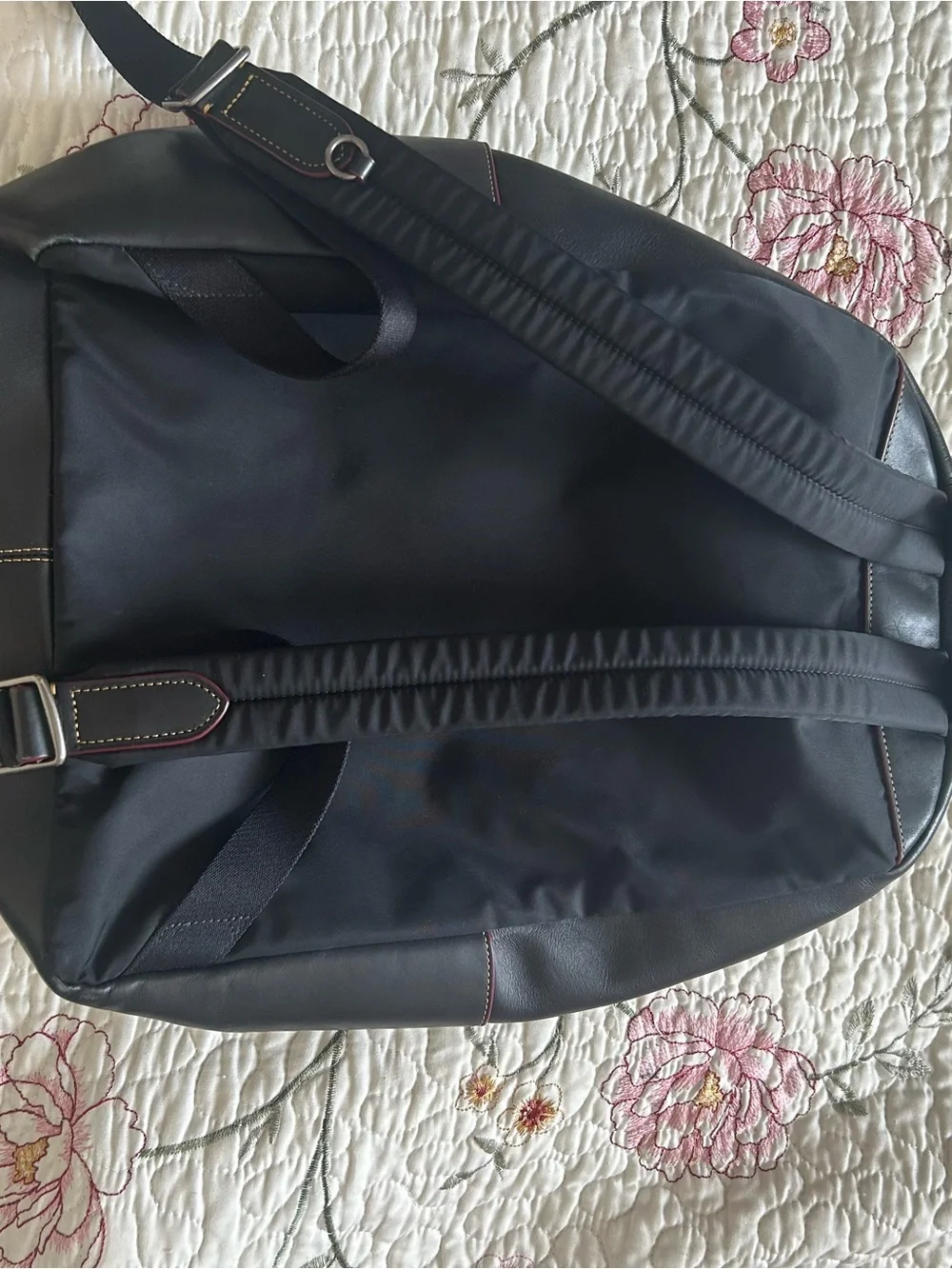 Coach Black Leather Backpack with Mickey Mouse Accent